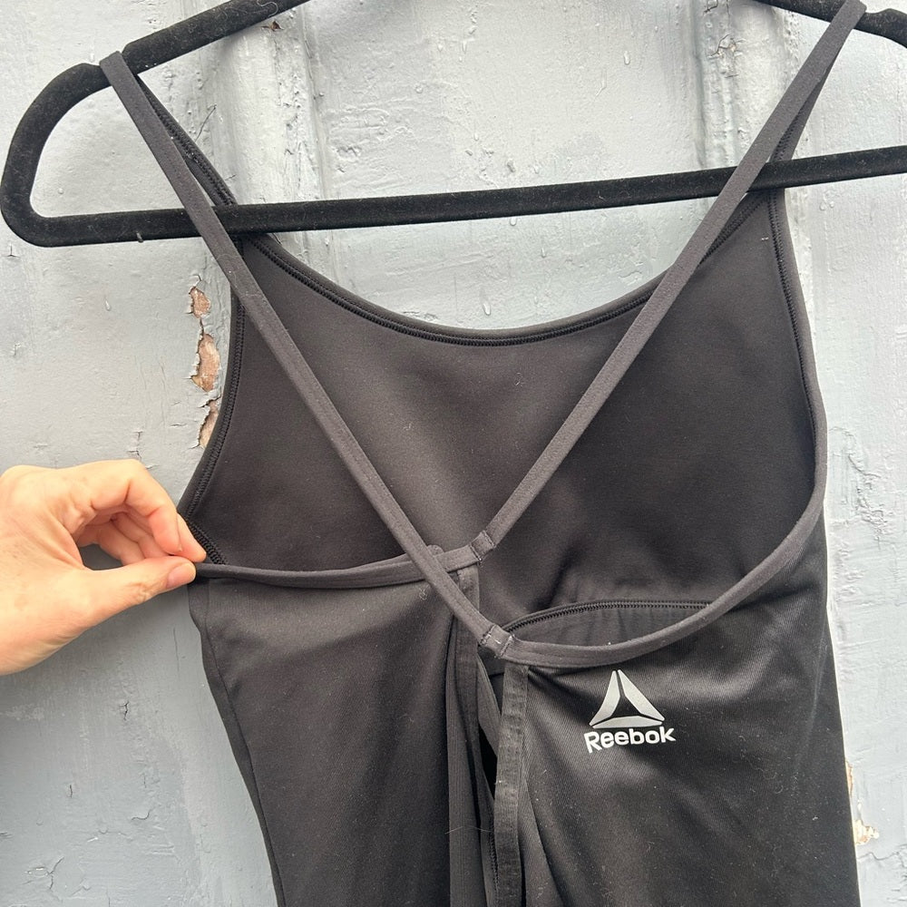 Reebok Strappy black tank, size M