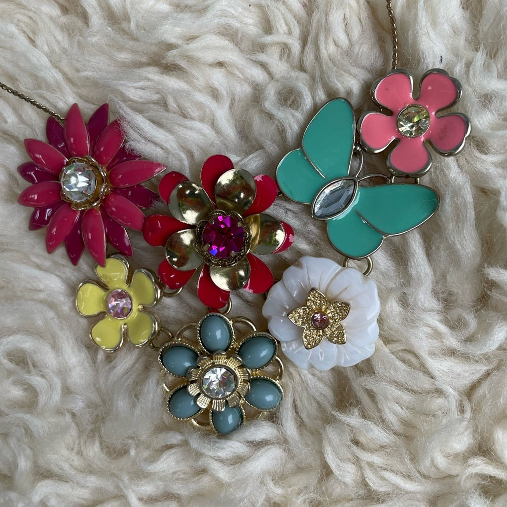 Vintage Floral Statement Necklace