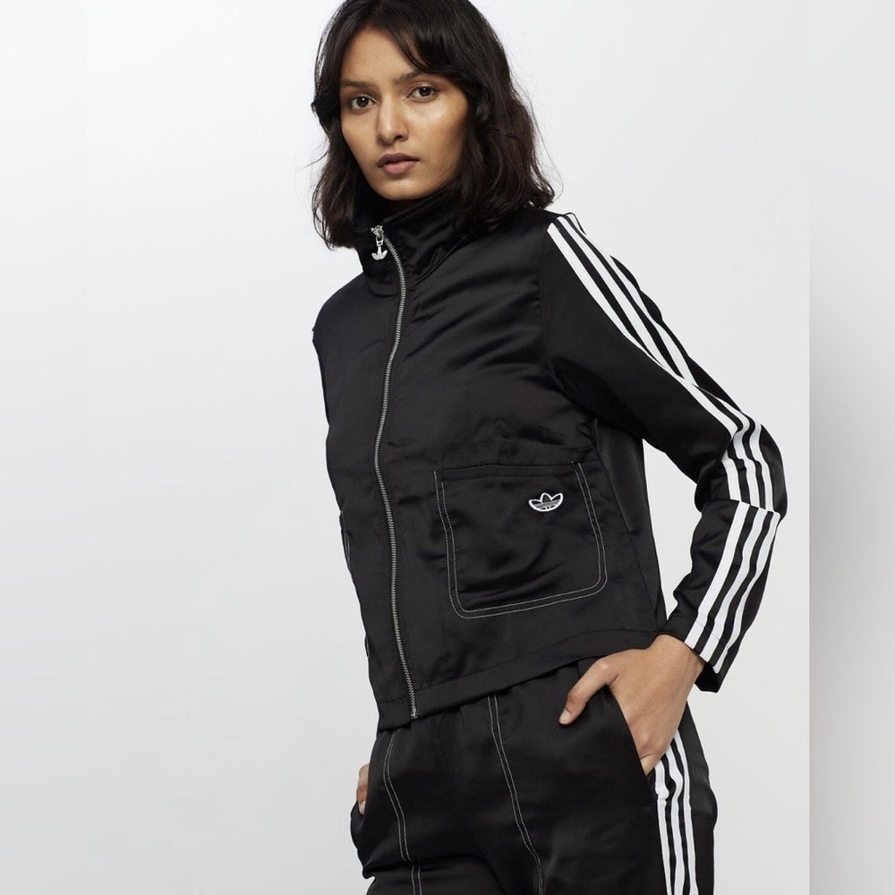 Adidas Satin 3 stripes Track Top, BNWT, size S