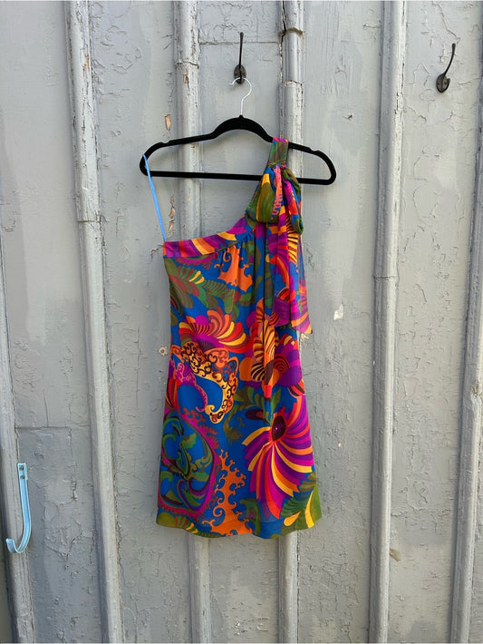 Banana Republic x Trina Turk Coachella one shoulder silk dress, size 4