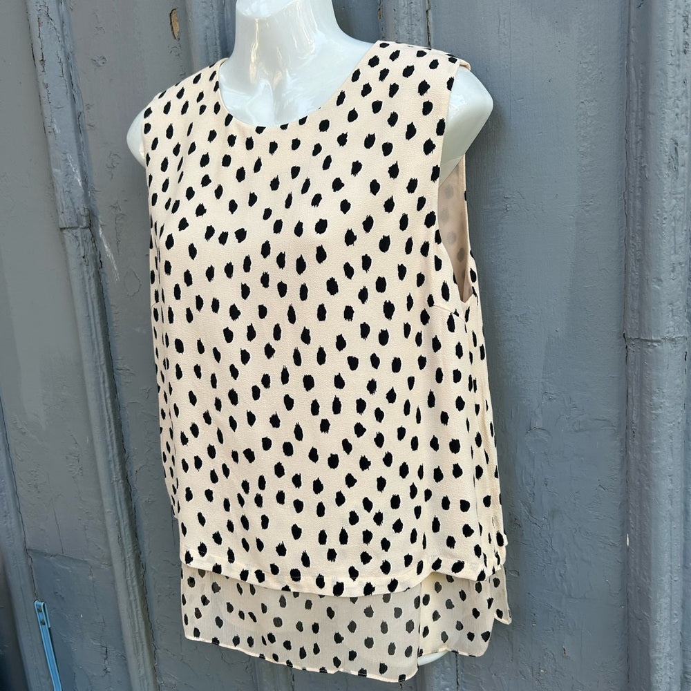 Kate Spade Leopard Dot Silk Blouse, BNWT, size Large