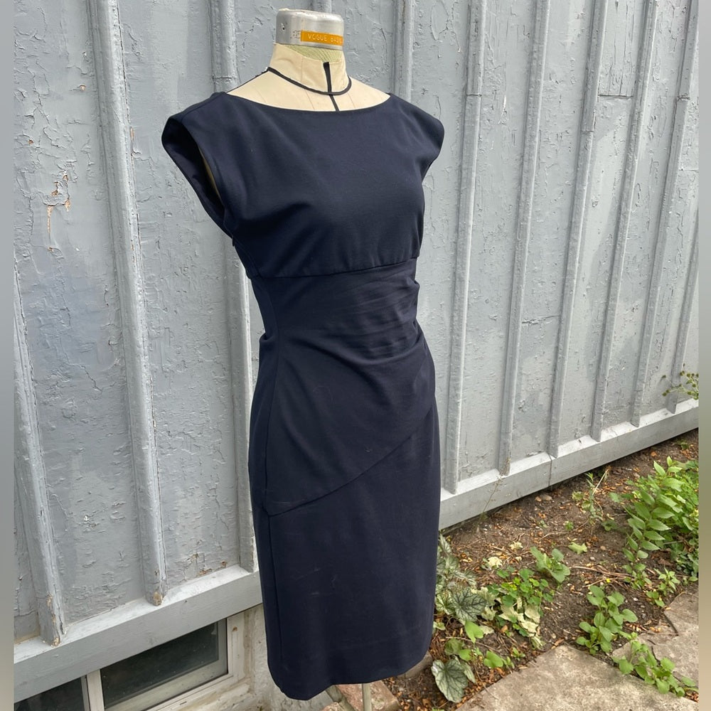 Diane Von Furstenberg Jori Ruched Dress Blue, size 12