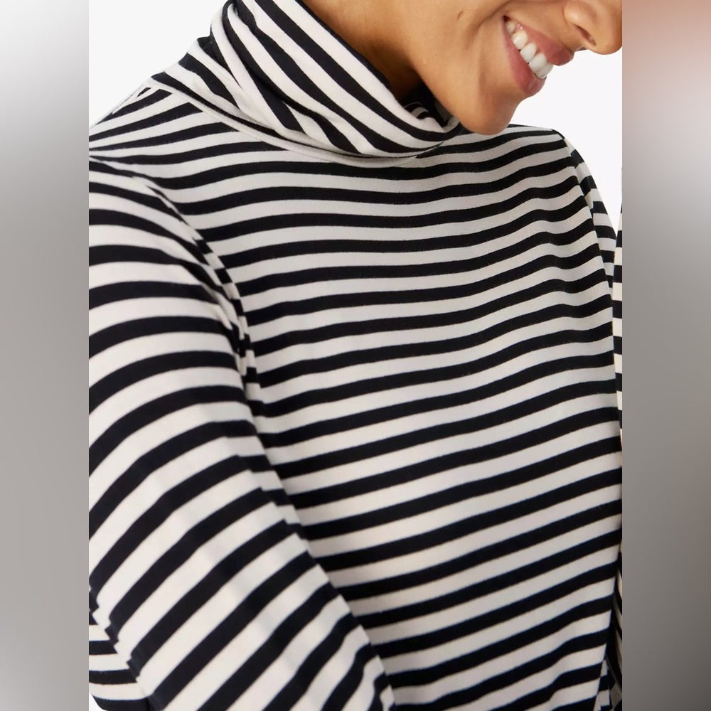 Part Two Efinas Stripe Long Sleeve Turtleneck Top, size M