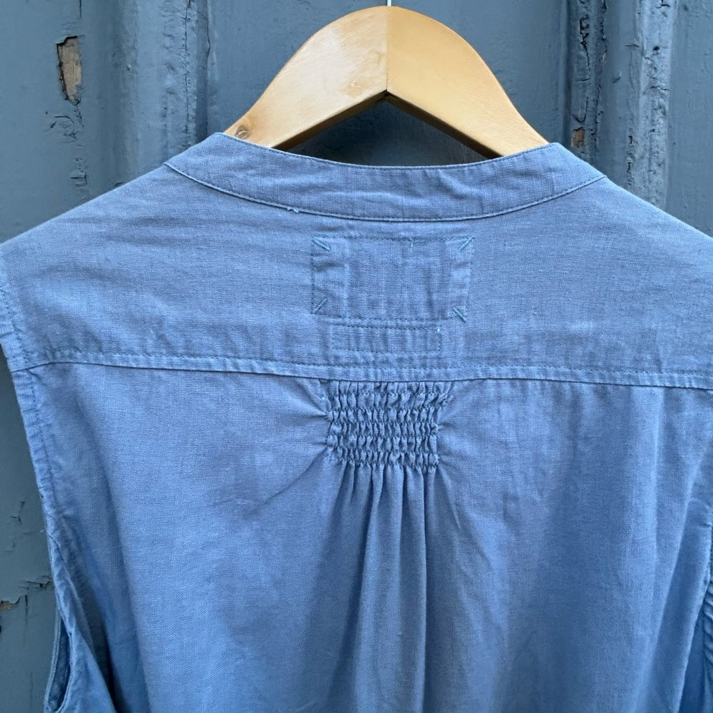 Malvin Blue Linen Midi Dress, Small