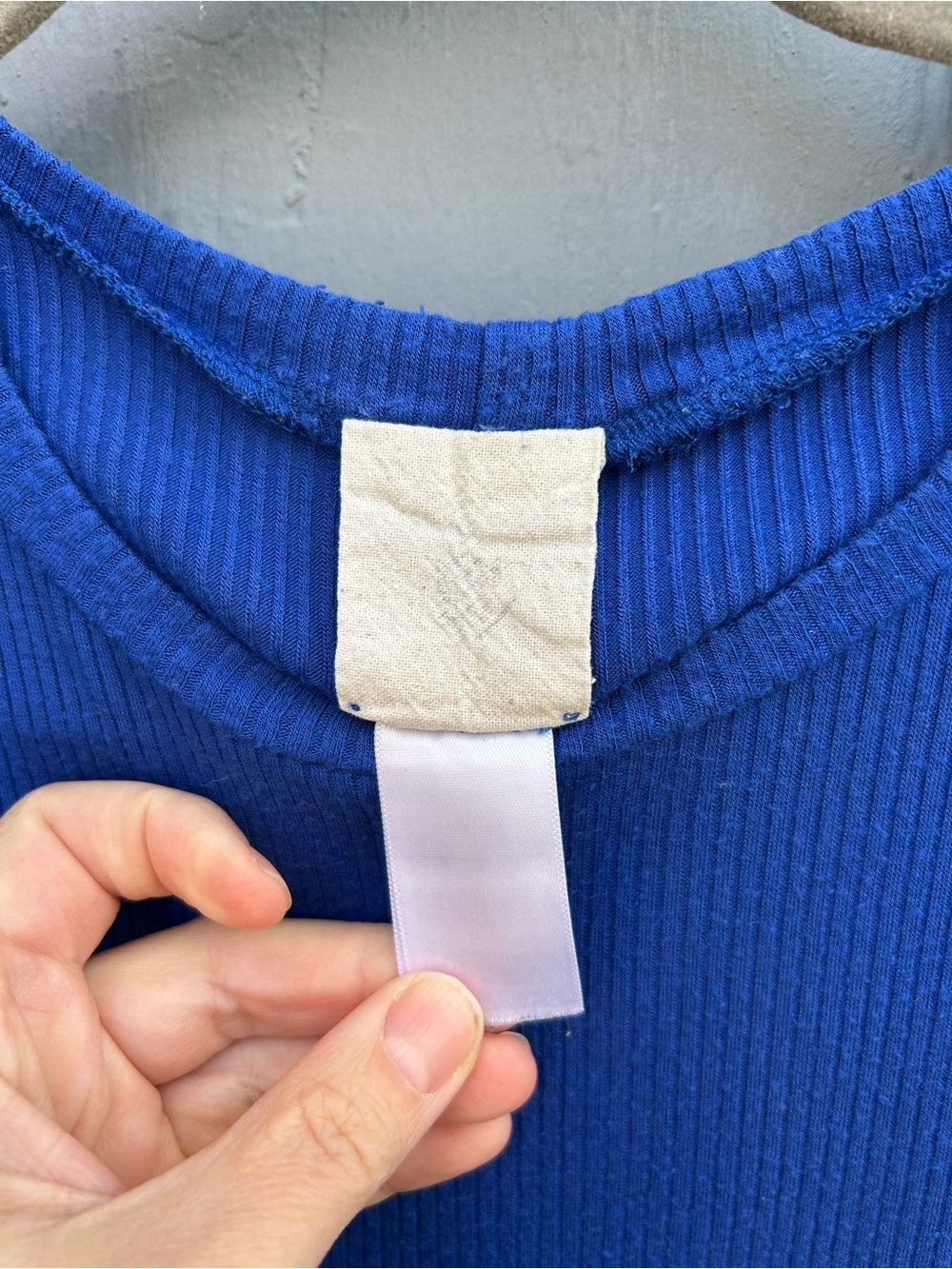 Hoi bo Blue ribbed tank, Small