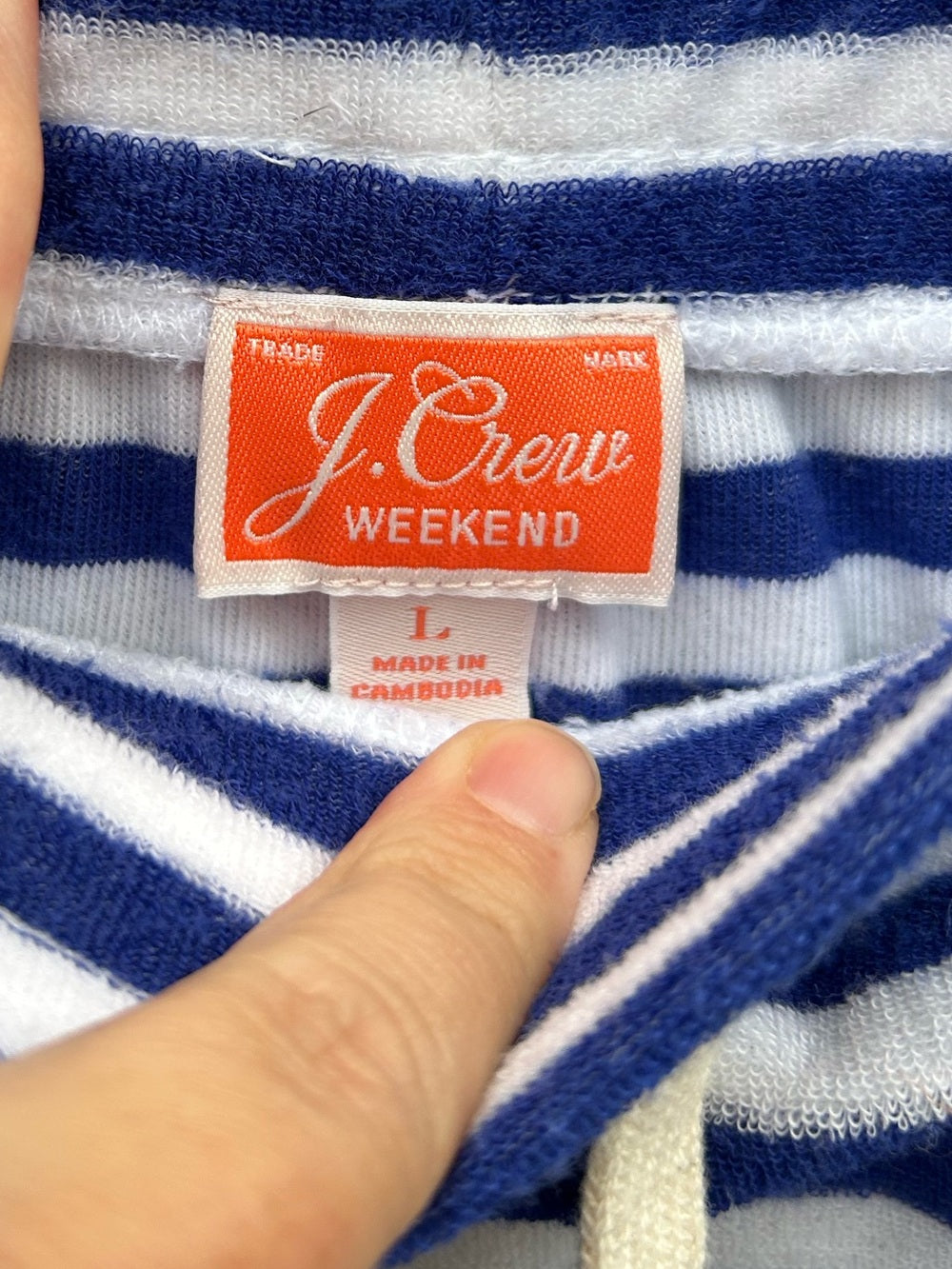 J Crew Weekend blue white terry skirt, Large
