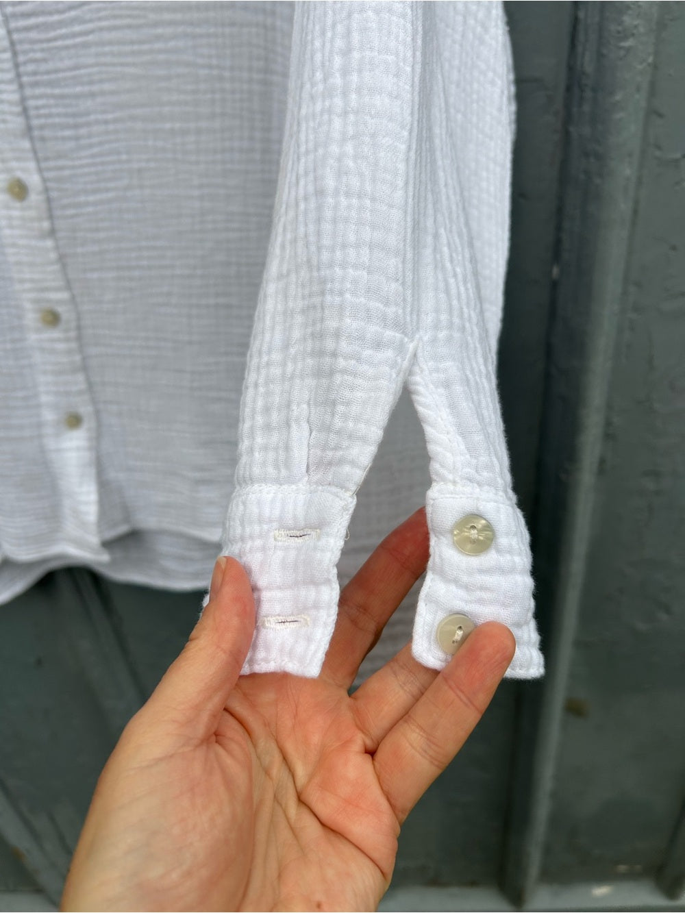 4our Dreamers textured cotton gauze blouse, size 1X