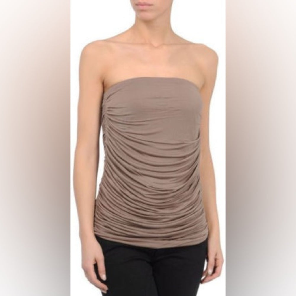 Halston Heritage strapless ruched top, BNWT, Small