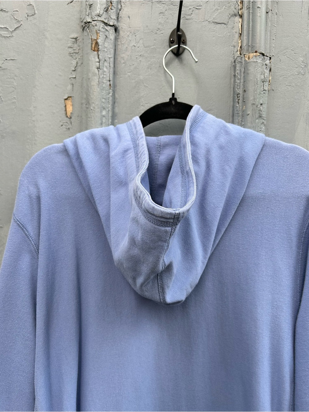 Foreign Rider Co Blue logo hoodie, size “4” (Large)