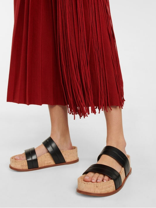 Gabriella Hearst Black Striker Sandals, size 38.5