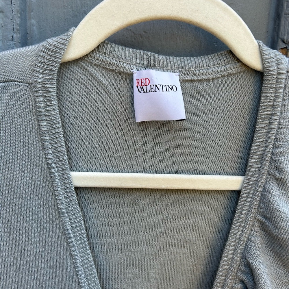 Red Valentino blue ruffle front sweater, size approx Small