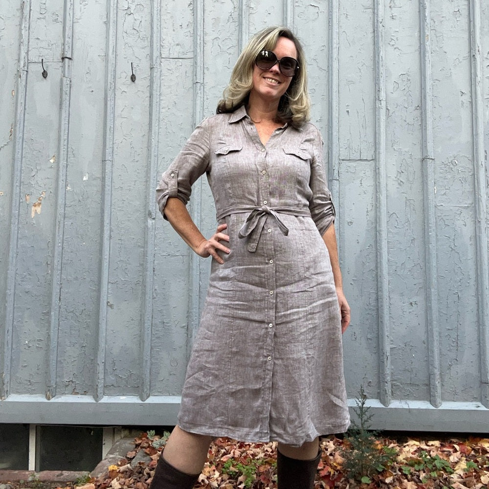 Loro Piana Linen Shirt Dress, Size 48 (US 10/12)