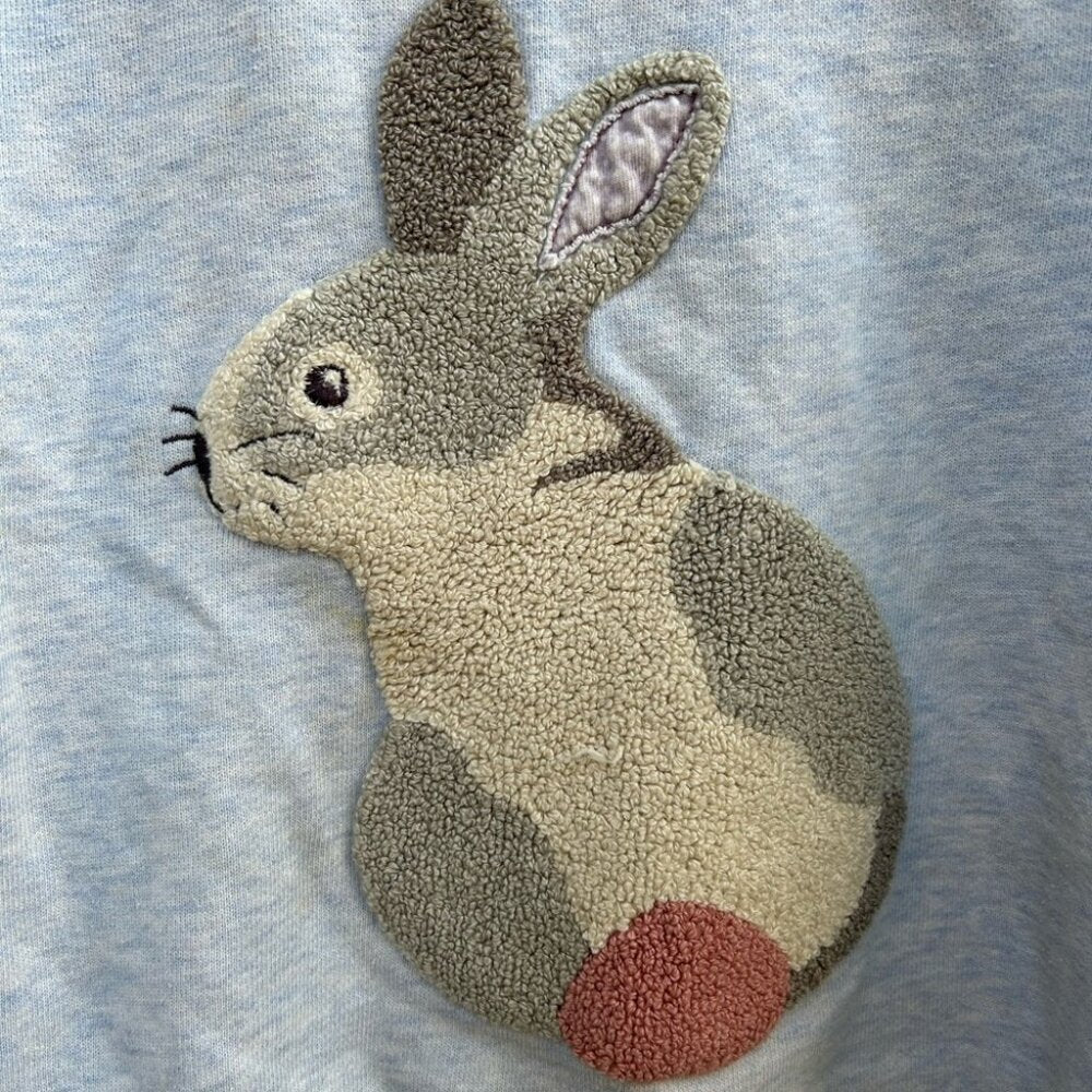 Mini Boden Bunny Crewneck Sweatshirt, size 5/6