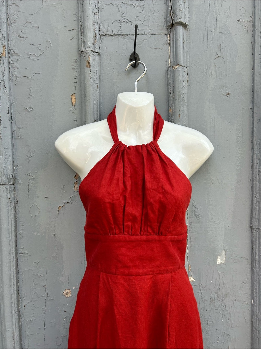 Banana Republic Rust Lisa Linen Halter Dress, size 0