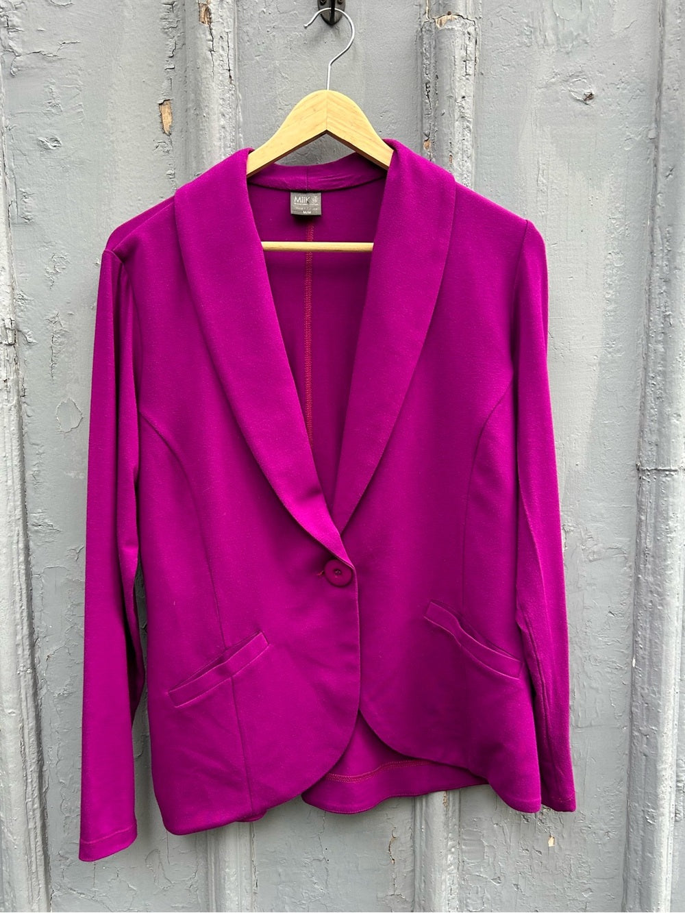 Miik Emily Raspberry Open Jersey Blazer, size M