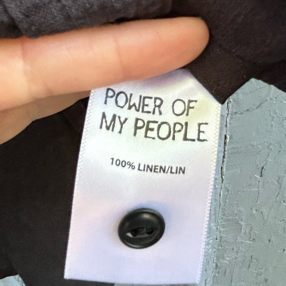 Power of my People black Wayward Fit Ss button up shirt, size xxs
