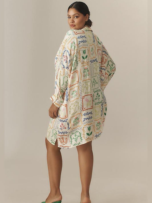 Corey Lynn Carter Floral Oversized Shirt dress, Small