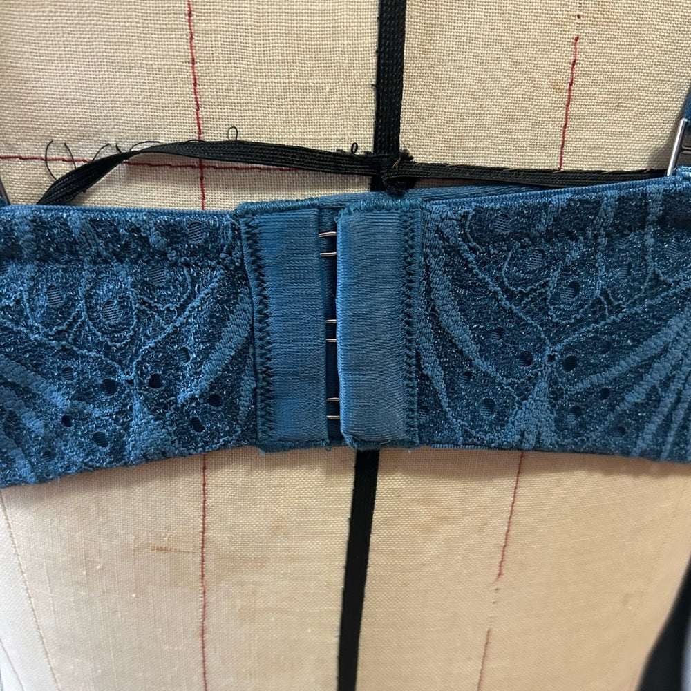 Montelle Intimates Blue Lace Bra, size 38E