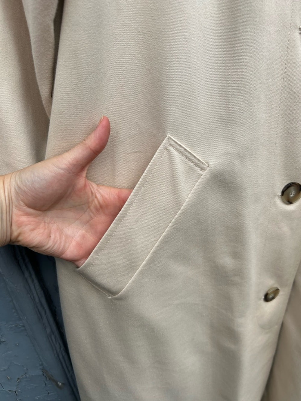 Sezane Taupe Clyde Trench Coat, size 44