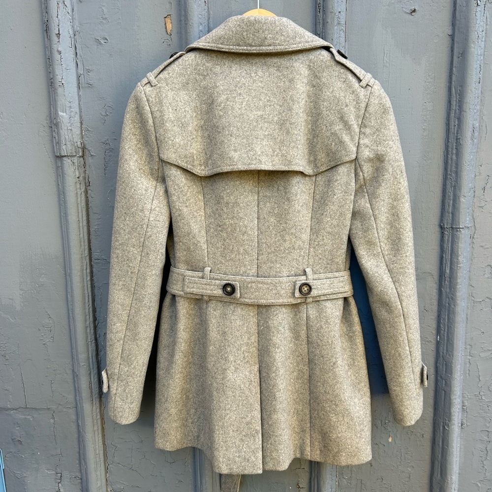 Banana Republic Grey Belted Wool blend jacket, size XS