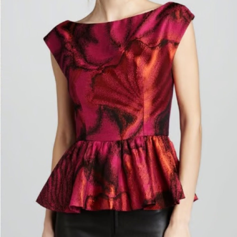 Alice & Olivia pink peplum top, BNWT, Small
