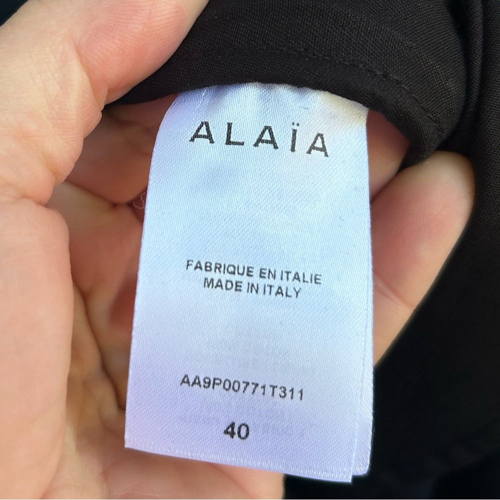 Alaïa Archetypes Belted Wide Leg Trousers, size 40