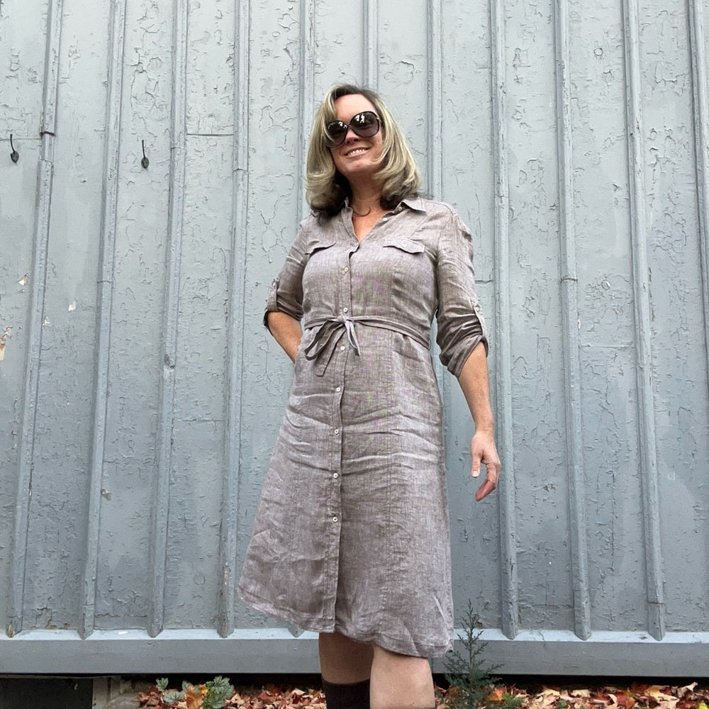 Loro Piana Linen Shirt Dress, Size 48 (US 10/12)