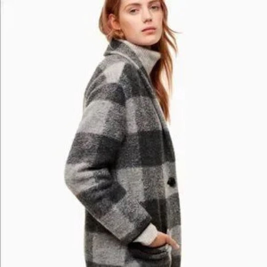 Wilfred Free Grey Plaid Off Duty Jacket, Small