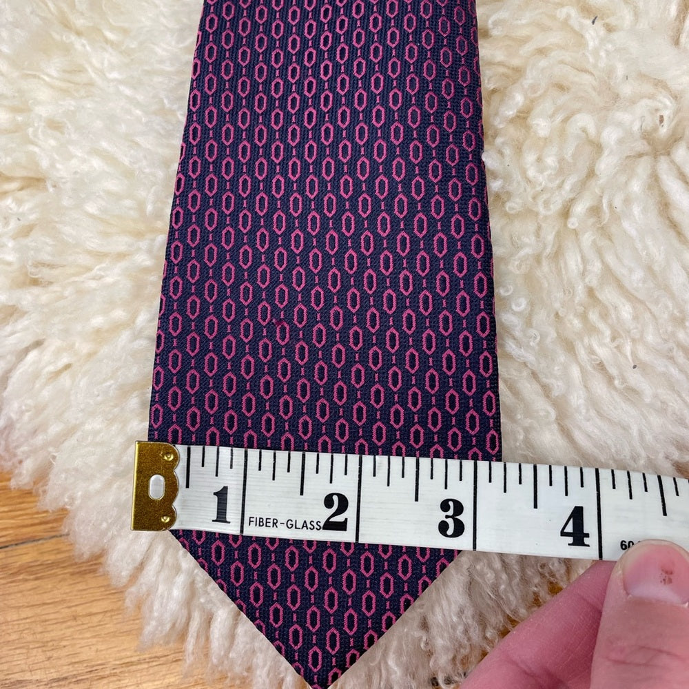 Z Zenga purple silk blend patterned tie