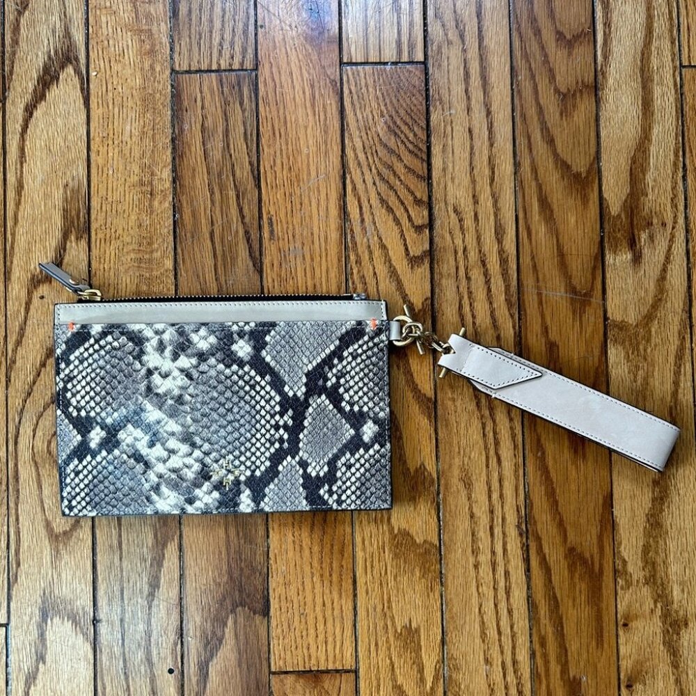 India Hicks Snakeskin Wristlet, BNWOT, 8.5” x 5.75”