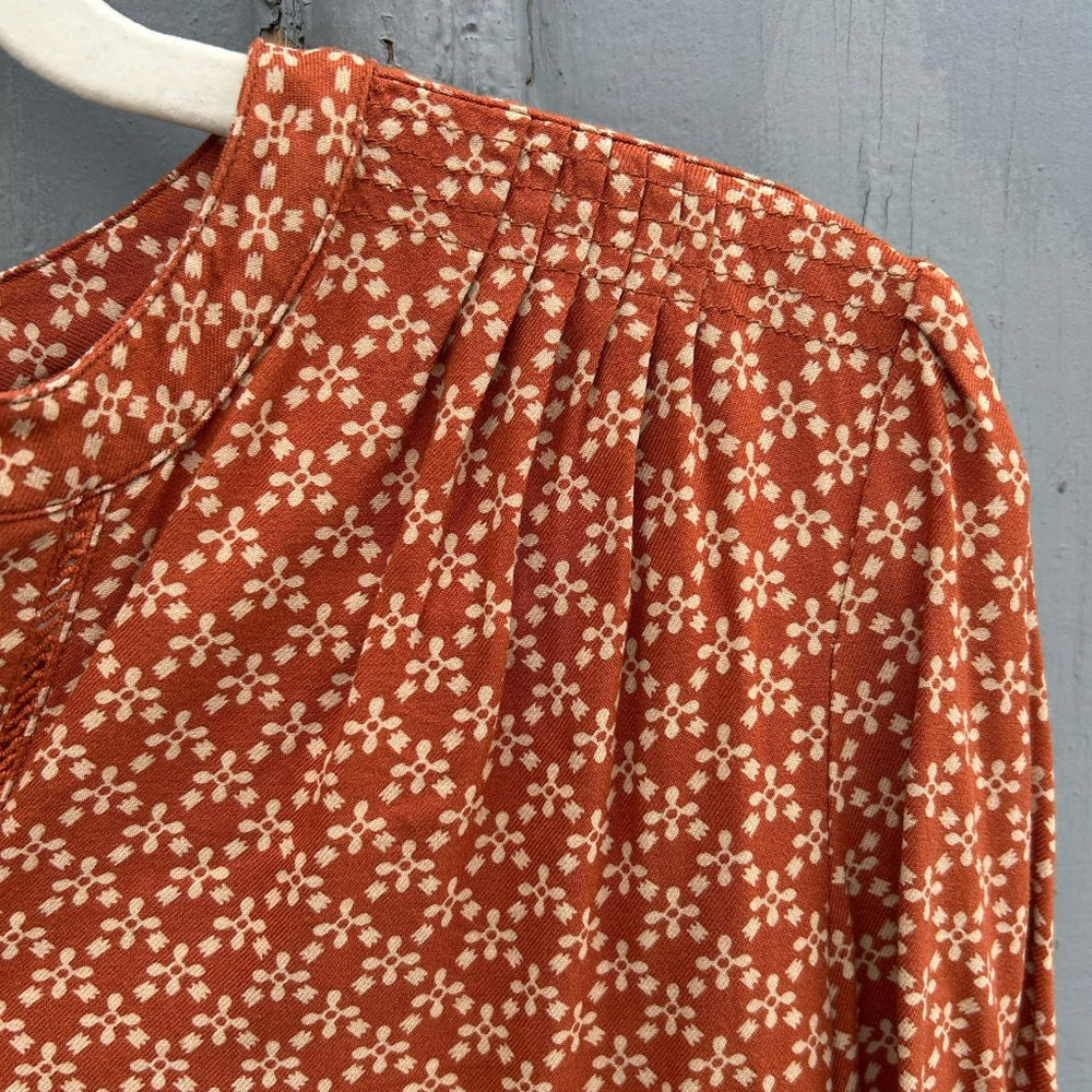 Indi & Cold Burnt Orange Katy Boho Blouse, size M