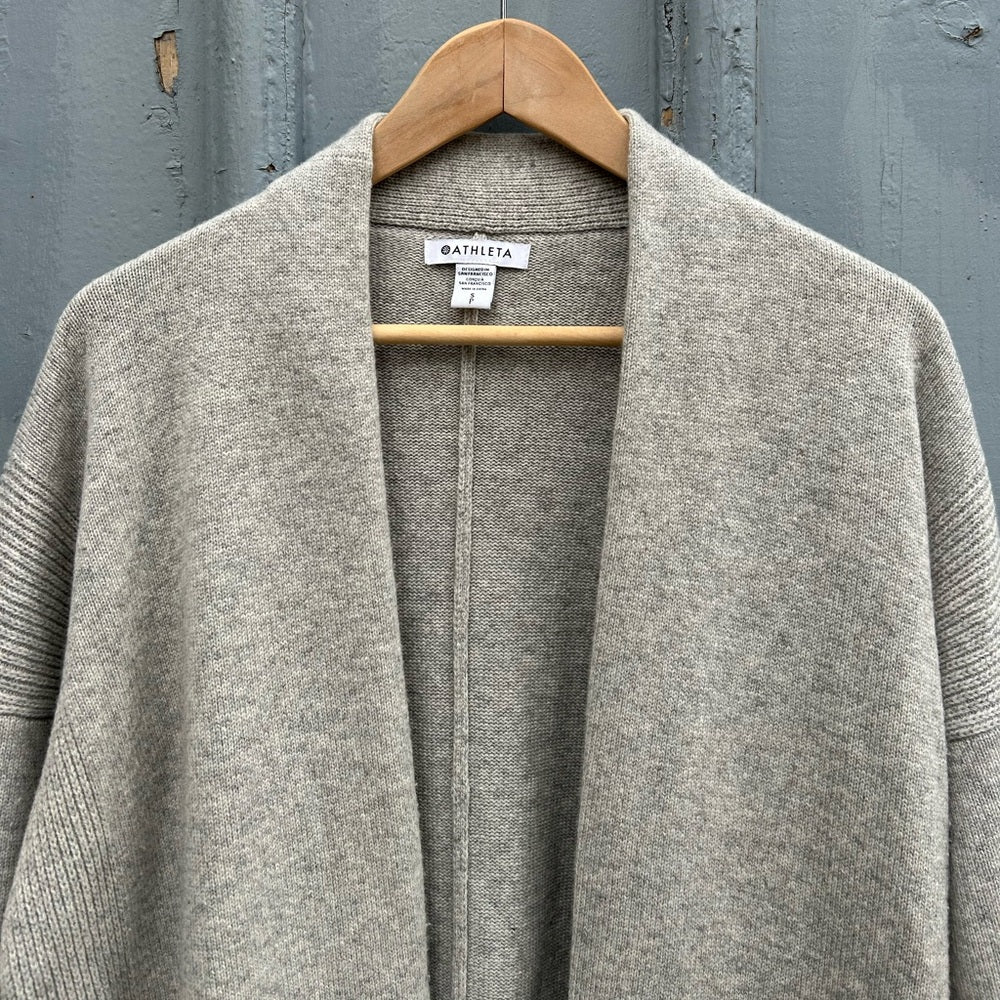 Athleta Spirit Wool Cashmere Grey Cardigan, size Small