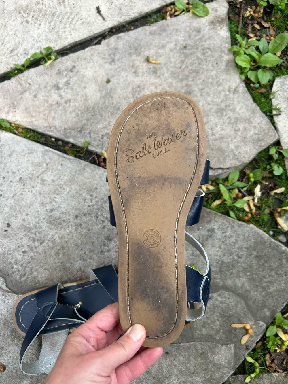 Salt Water sandals Original Navy Blue, size “6” (US8)