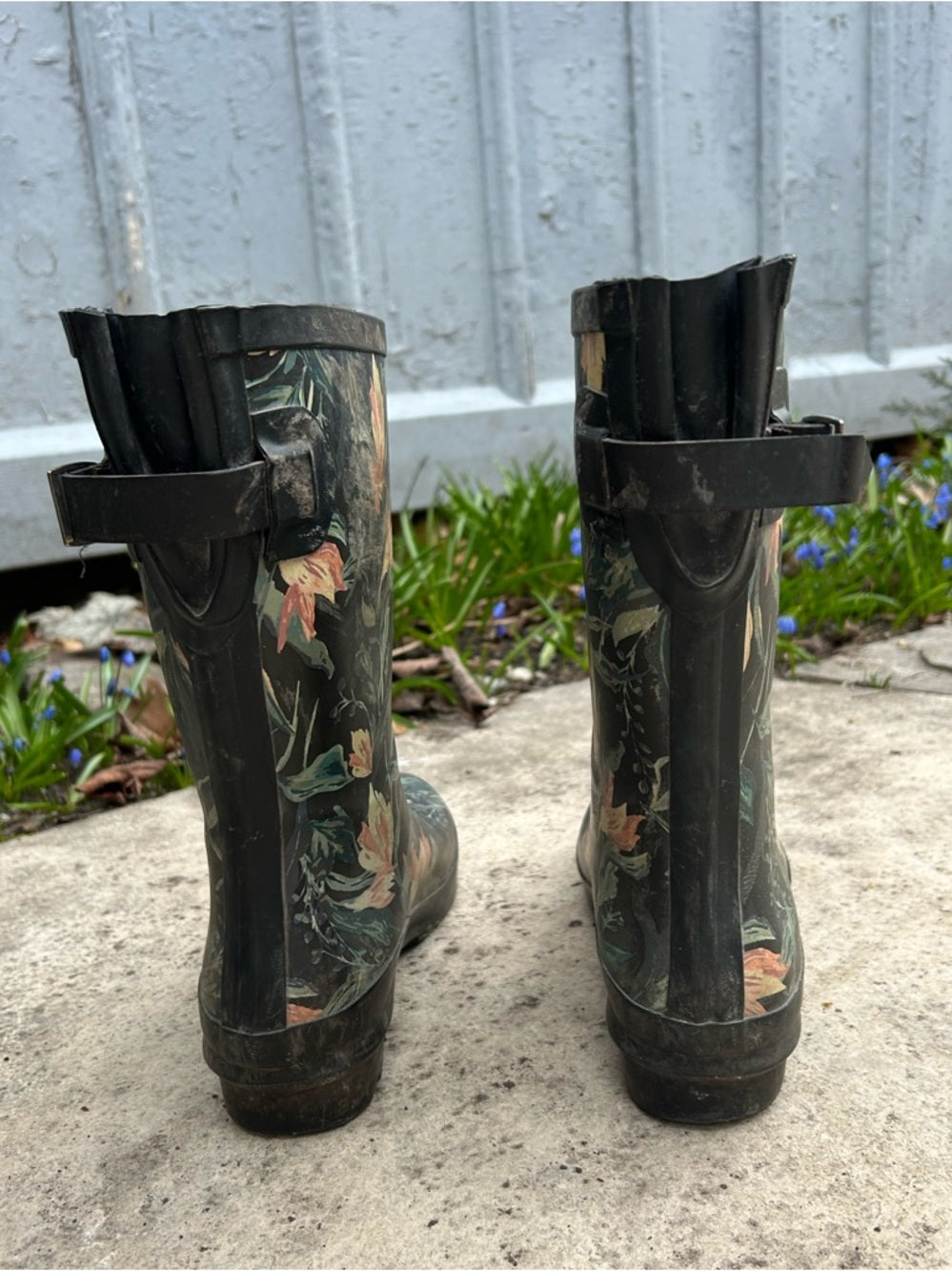 Target Floral Rain Boots, size 9