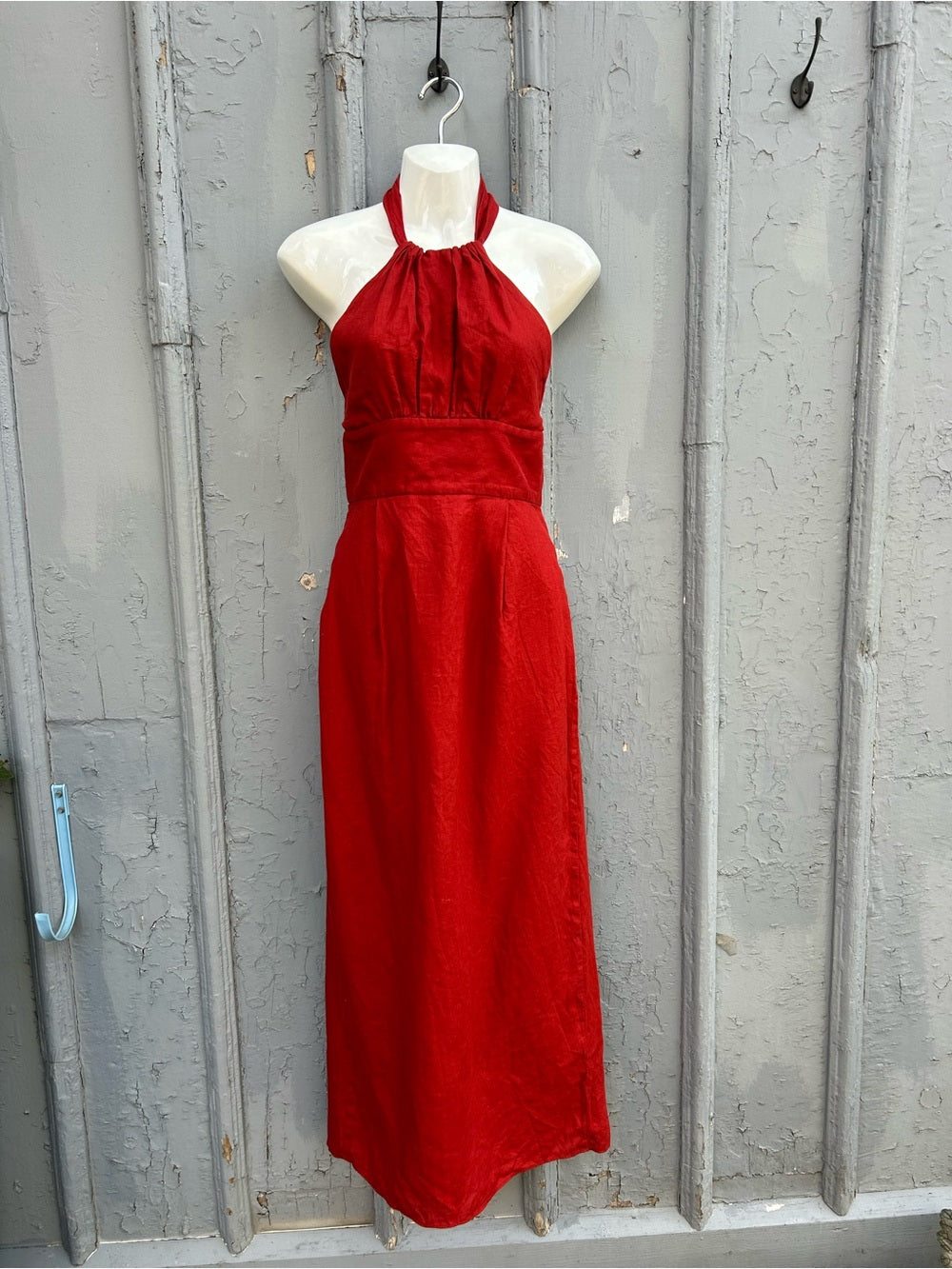 Banana Republic Rust Lisa Linen Halter Dress, size 0