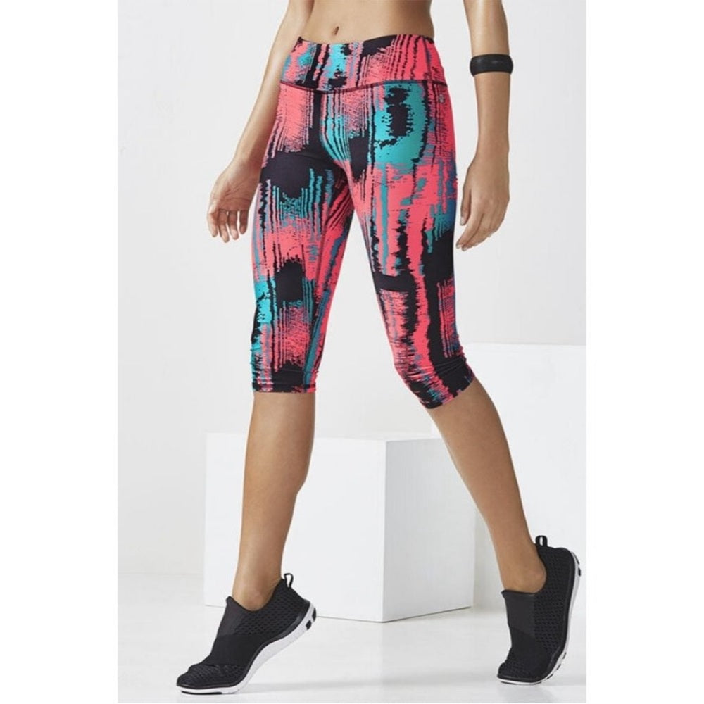 Fabletics Define Mid-Rise Crop Legging Heat Wave Print, size M