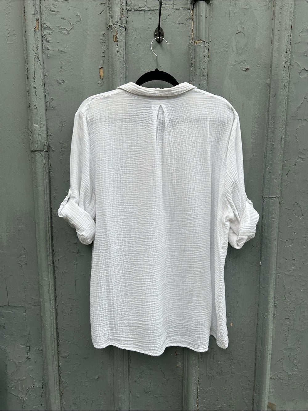 4our Dreamers textured cotton gauze blouse, size 1X