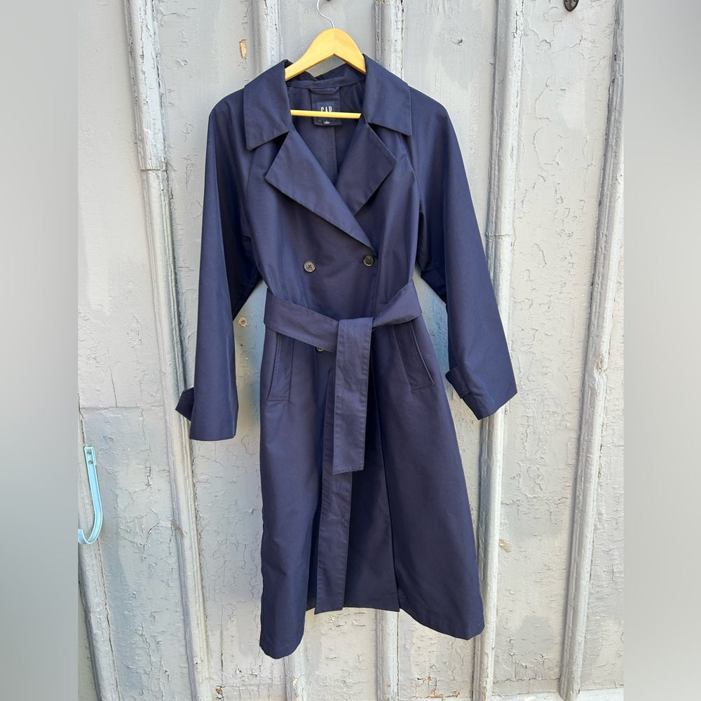 Gap Navy Icon trench coat, size M