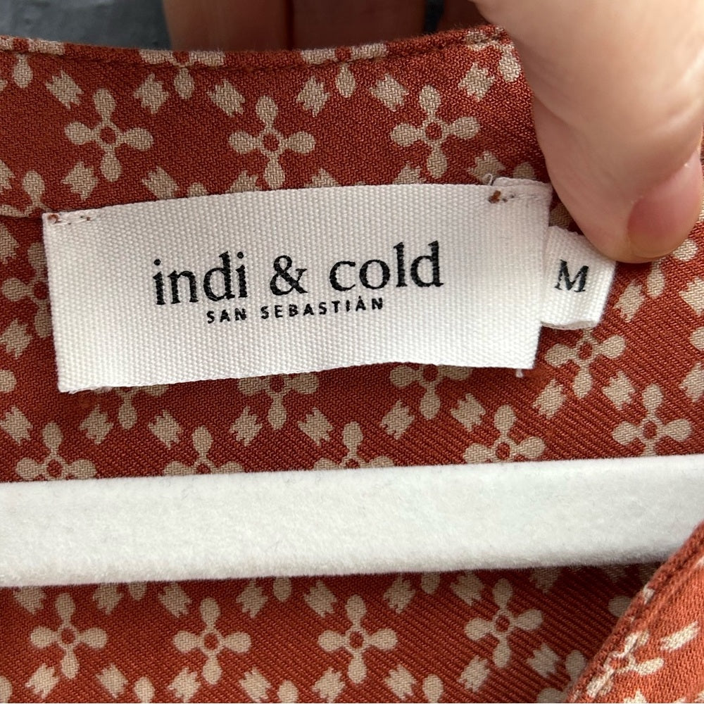 Indi & Cold Burnt Orange Katy Boho Blouse, size M