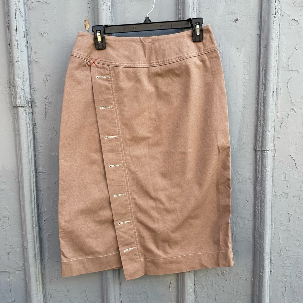 COMRAGS Taupe Cotton A Frame Asymmetric skirt, Small