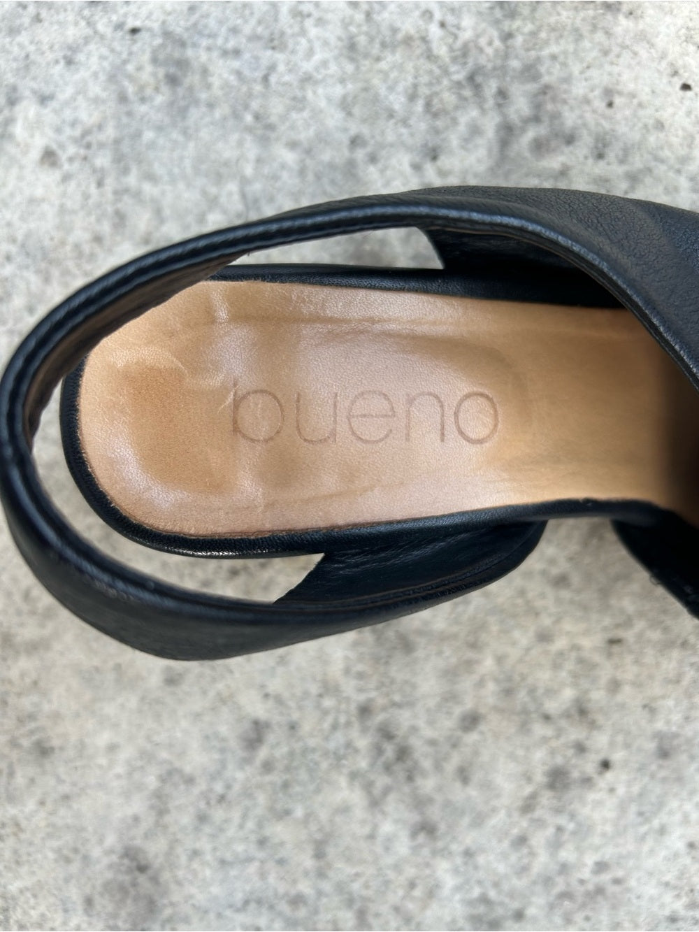 Bueno Black Leather Ryder Slingback, size 37