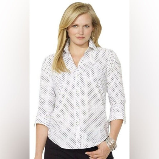 Lauren Ralph Lauren Polka Dot Button-down, Size M