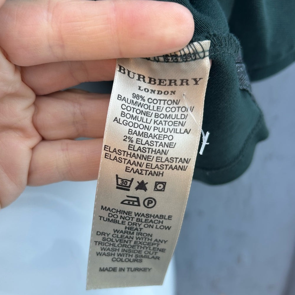 Burberry Green 3/4 Sleeve Polo, size M (fits small),