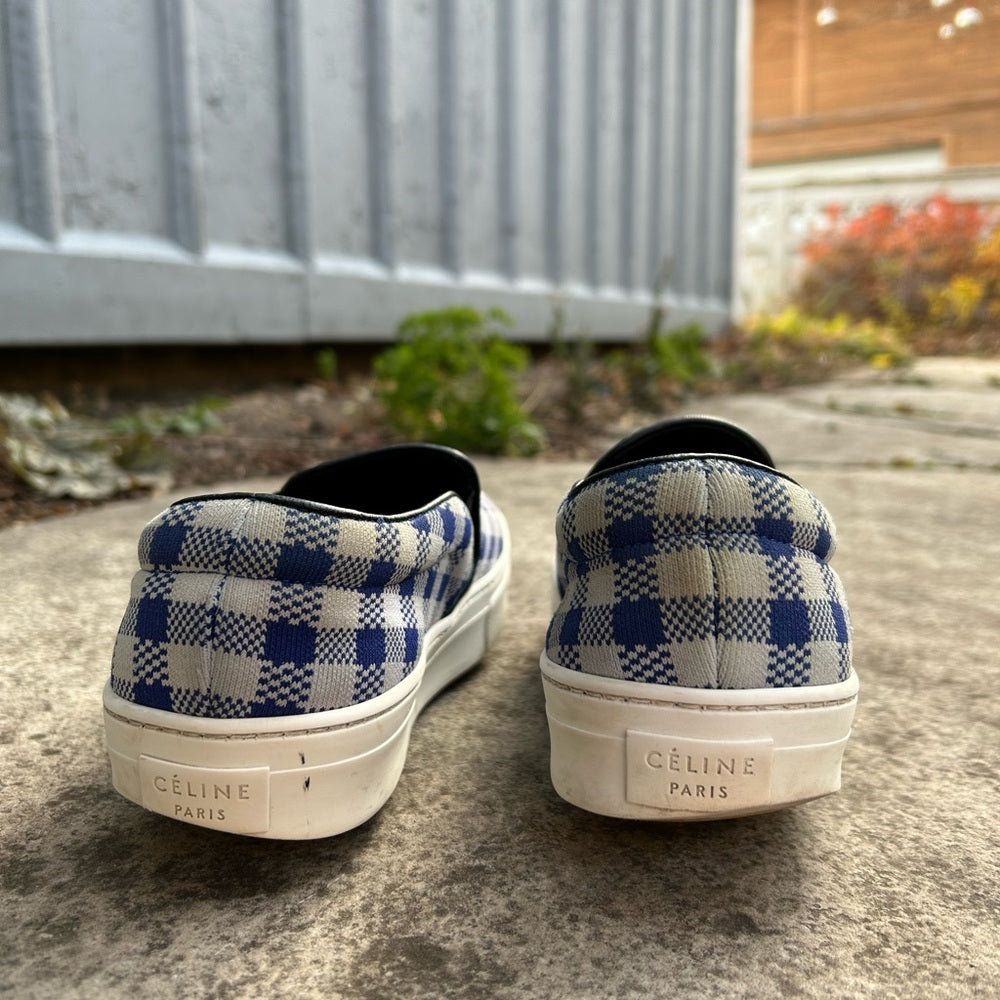 Celine Slip On Checked Shoes, size 37