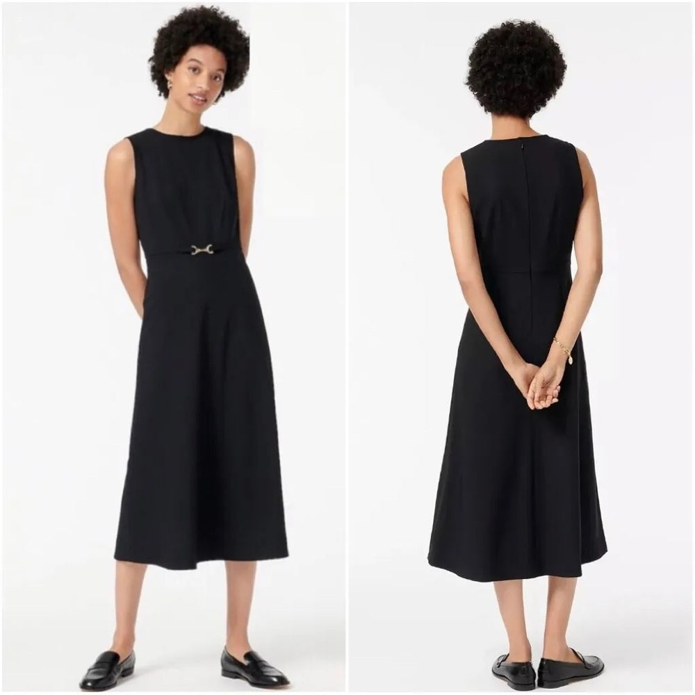 J. Crew Italian Stretch Wool Tollegno 1900 A-Line Midi Dress, BNWT, size 10T