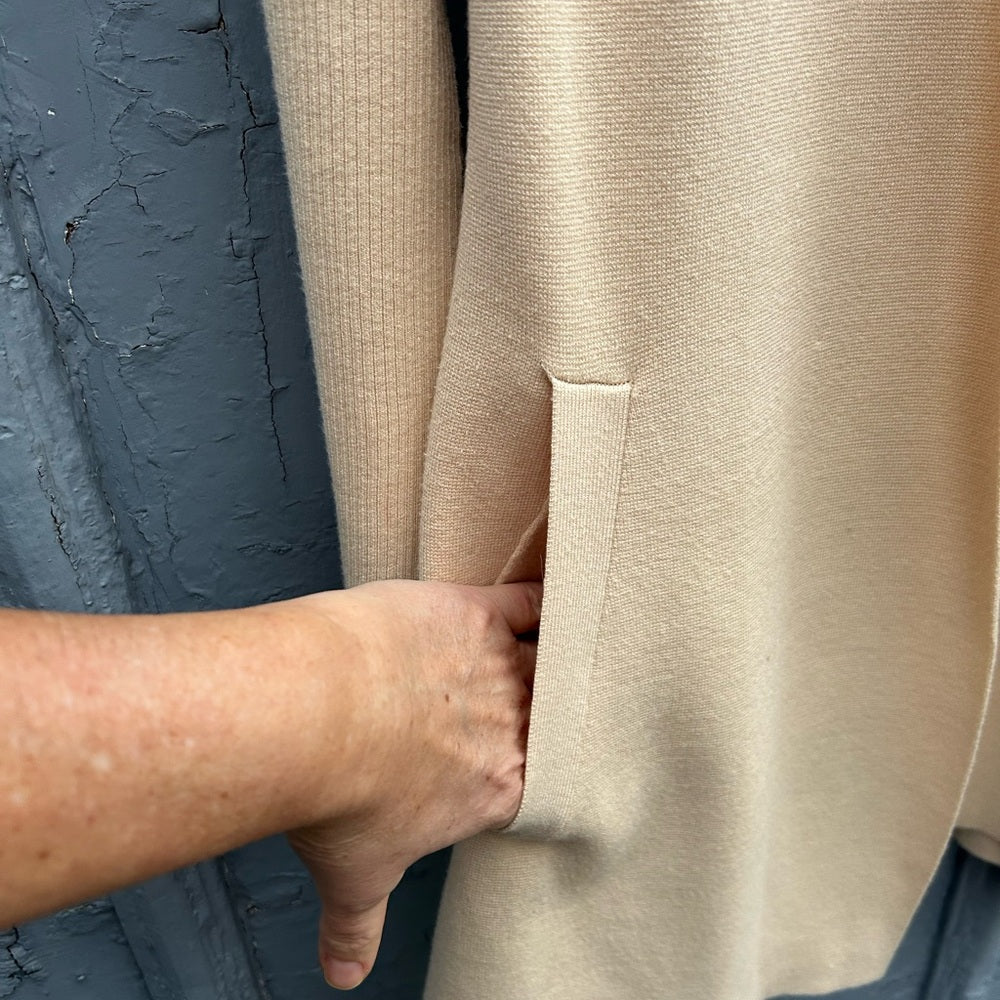 Soia & Kyo Cream Aster Long Wrap Front Cardigan, size M