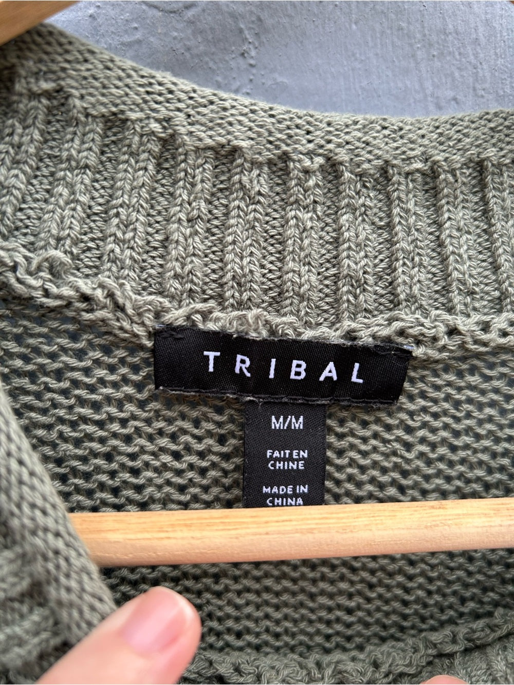 Tribal Green Sleeveless knit Sweater, size M