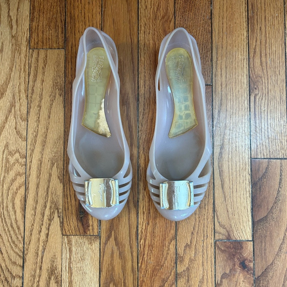 Salvatore Ferragamo Bermuda Jelly Ballet Flats, size 10