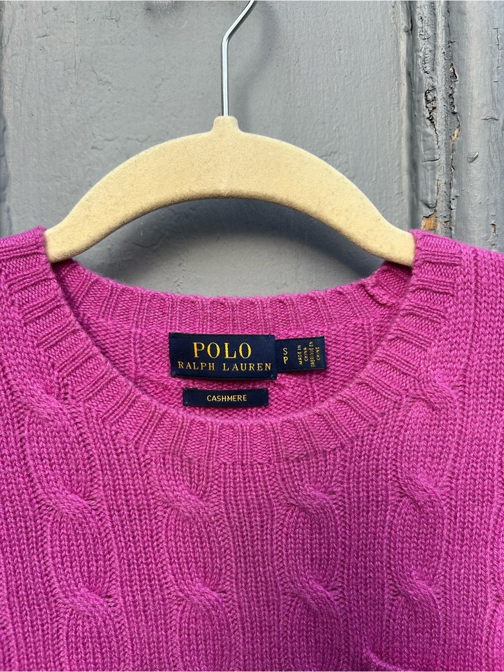 Polo Ralph Lauren Cashmere Short Sleeve Cable Knit Tee, size Small