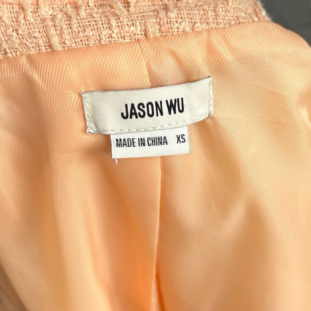 Jason Wu Peach Tweed Double Breasted Blazer, size xs